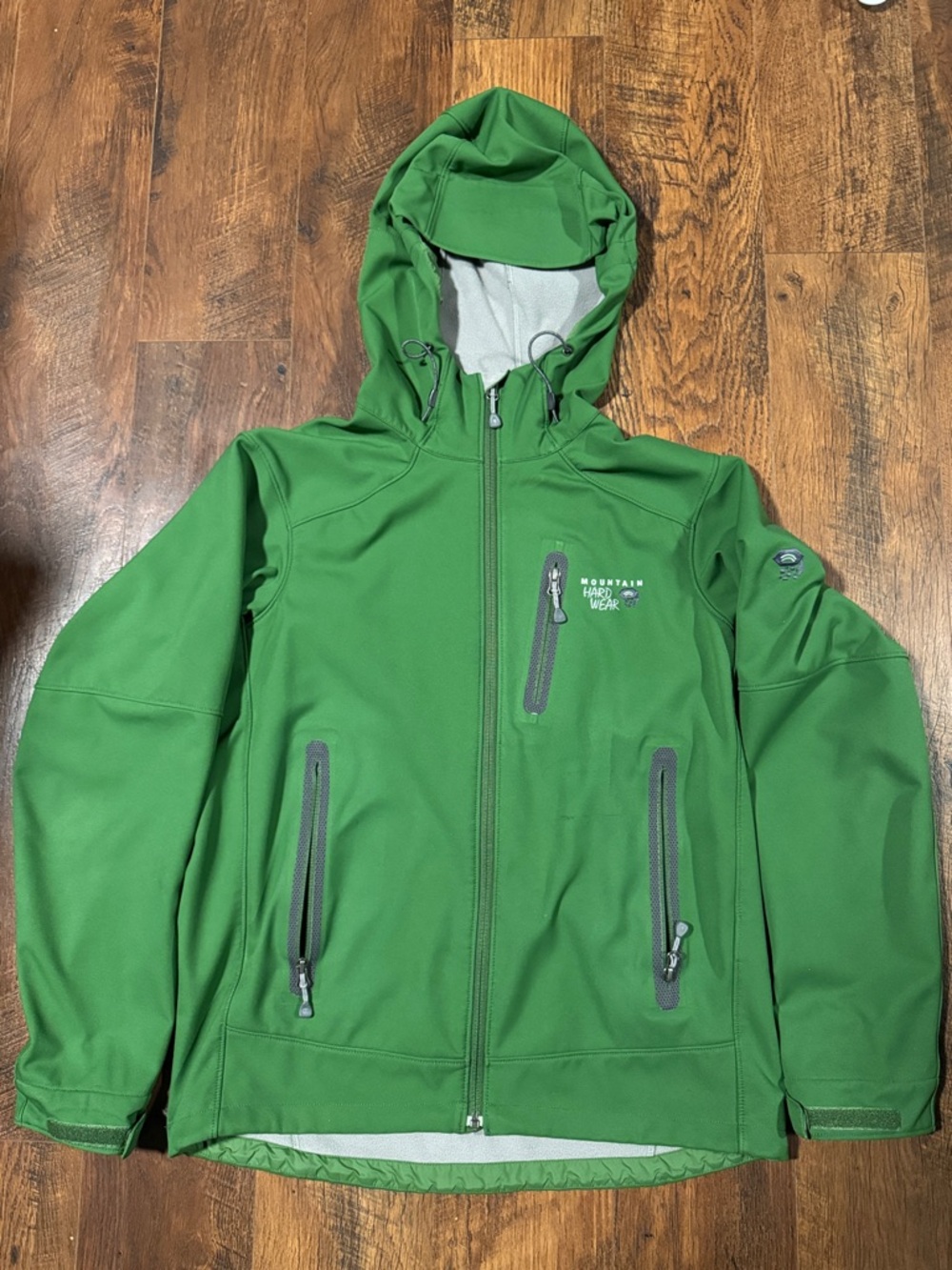 Mountain Hardwear Olive Green Hooded Softshell Jacket